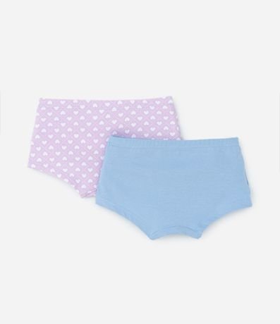 Kit 02 bombachas Boxer Infantil con Estampa Corazones - Talle 4 a 12 años 2