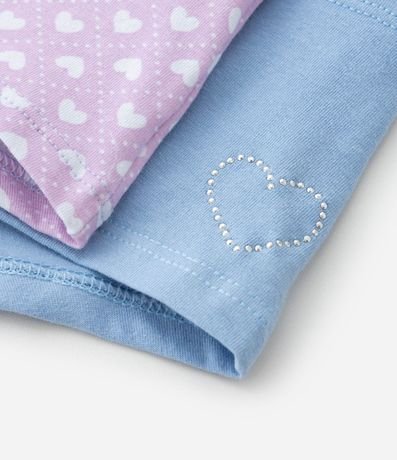 Kit 02 bombachas Boxer Infantil con Estampa Corazones - Talle 4 a 12 años 3
