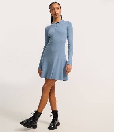 Vestido Evasê Sportcore en Punto con Cuello Polo 2