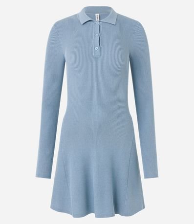Vestido Evasê Sportcore en Punto con Cuello Polo 6