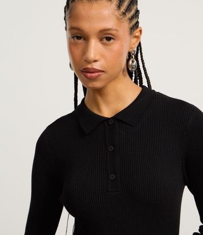 Vestido Evasê Sportcore en Punto con Cuello Polo 3