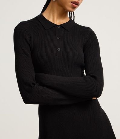 Vestido Evasê Sportcore en Punto con Cuello Polo 4