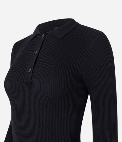 Vestido Evasê Sportcore en Punto con Cuello Polo 6