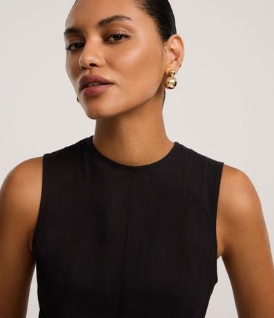 Vestido Evasê Midi en Bengalina con Bretel Ancho 4