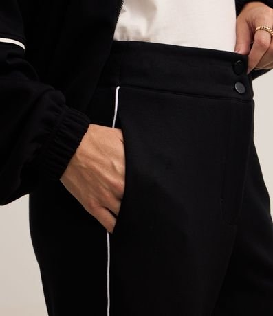 Pantalón Recto en Algodón con Modal y Bies Contrastante 5