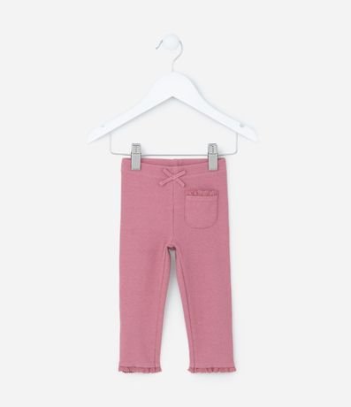 Pantalón en Rib Infantil con Moña y Bolsillo Delanteros - Talle 0 a 18 meses 2