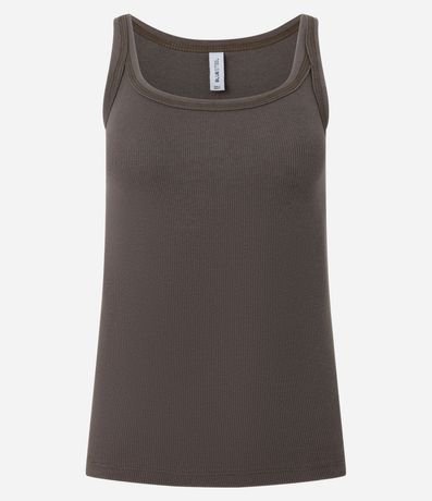 Blusa sin Manga en Rib con Escote Halter 4