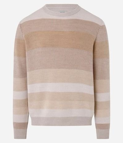 Suéter en Punto con Cuello Redondo y Estampa Blocada 5