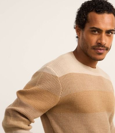 Suéter en Punto con Cuello Redondo y Estampa Blocada 3