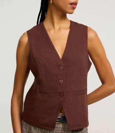 Chaleco Alargado en Sastrería con Botones Delanteros 3