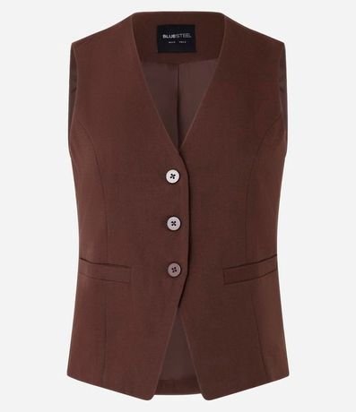 Chaleco Alargado en Sastrería con Botones Delanteros 5