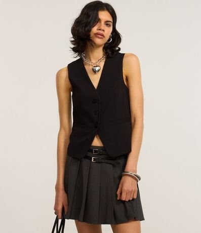 Chaleco Alargado en Sastrería con Botones Delanteros 2