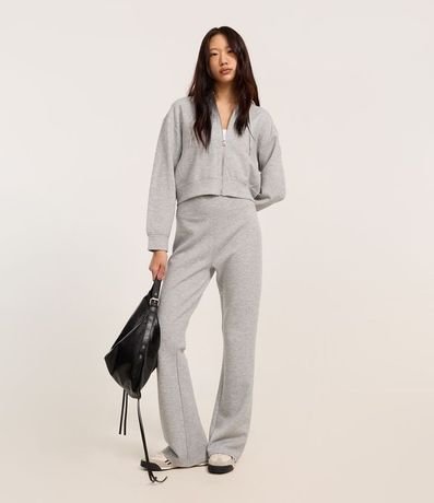 Pantalón Flare en Algodón con Forro Fleece