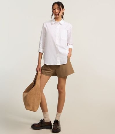 Camisa en Tricolina con Bolsillo y Rayas Hilo Teñido 2