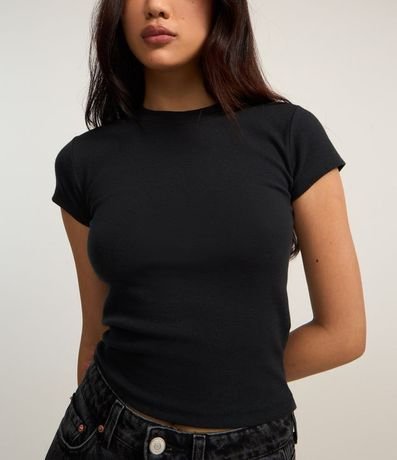 Blusa Básica Justa y Alargada en Rib 4