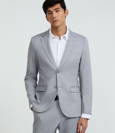 Saco de Traje Básico en Tricolina con Abotonado Doble