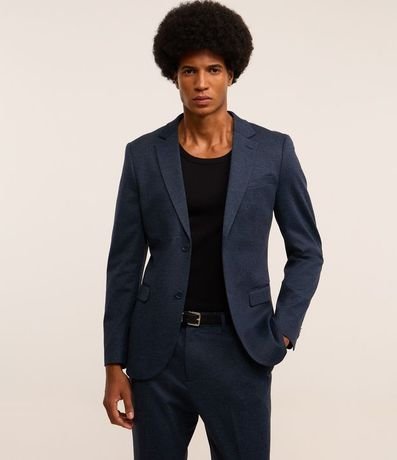 Saco de Traje Básico en Tricolina con Abotonado Doble