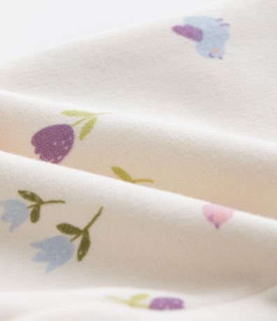 Pantalón Legging Infantil con Cintura Dobrado y Estampa Floral - Talle 0 a 18 meses 3