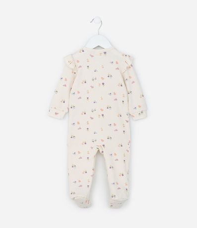Mono Infantil Canelado con Babados y Estampa Floral - Talle RN a 18 meses 3
