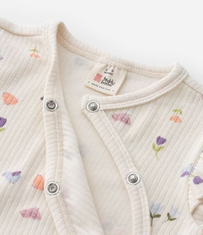 Mono Infantil Canelado con Babados y Estampa Floral - Talle RN a 18 meses 6