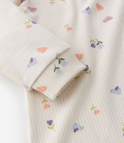 Mono Infantil Canelado con Babados y Estampa Floral - Talle RN a 18 meses 7