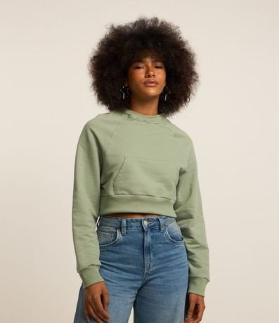 Buzo Cropped en Algodón con Bolsillos