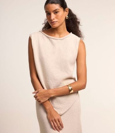 Blusa de Punto con Bajo Asimétrico