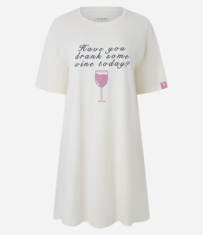 Camisón en Algodón con Estampa Wine Today