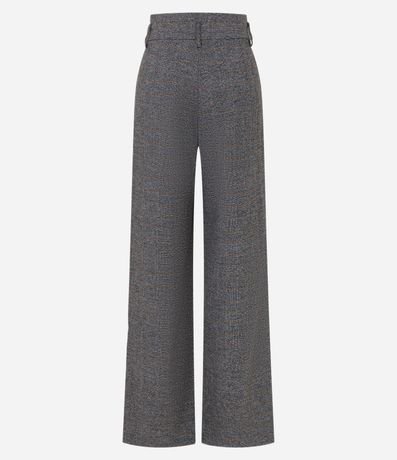 Pantalón Recto en Sastrería de cuadros con Cintura Alto y Cinturón Medio 2