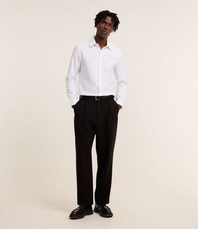 Camisa Regular con Textura Acanalada 1