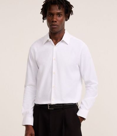 Camisa Regular con Textura Acanalada