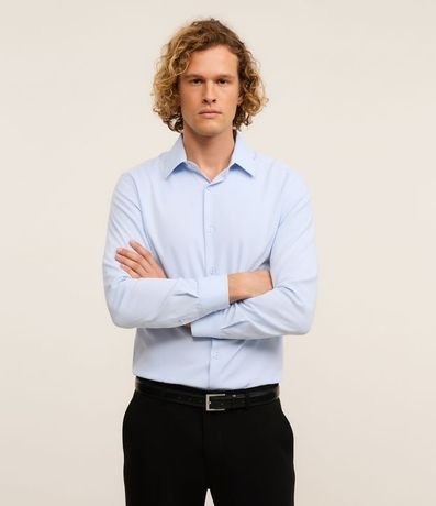 Camisa Regular con Textura Acanalada