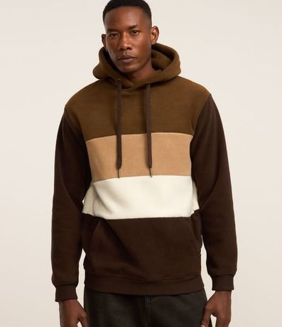 Saco Cerrado en Fleece con Bloques de Color
