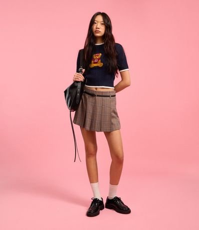 Short Pollera en Sastrería de Cuadros y Plisada 5