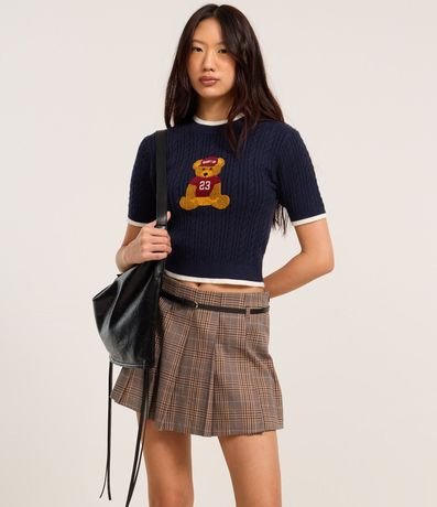 Short Pollera en Sastrería de Cuadros y Plisada 2