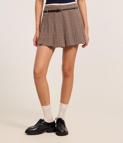 Short Pollera en Sastrería de Cuadros y Plisada 3