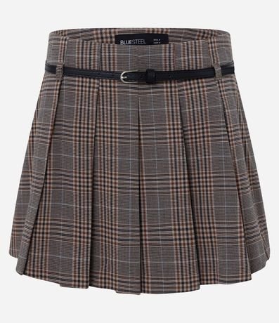 Short Pollera en Sastrería de Cuadros y Plisada 6