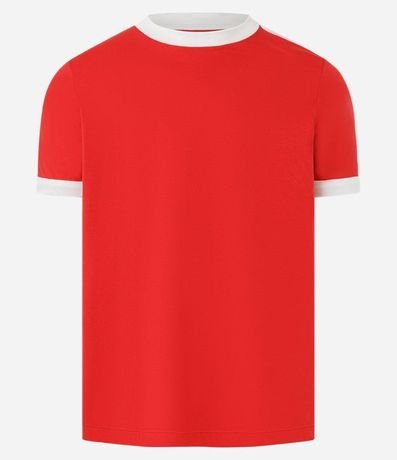 Remera Regular en Algodón con Rayas en los Hombros 5