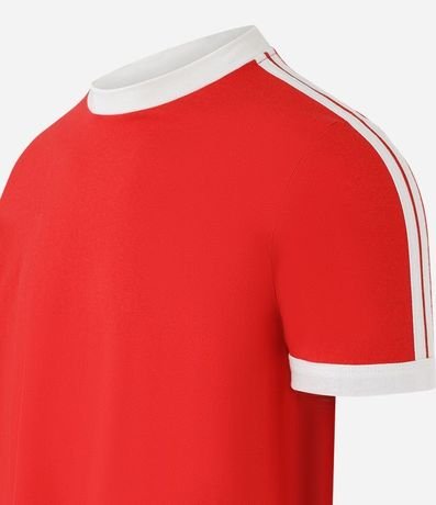 Remera Regular en Algodón con Rayas en los Hombros 6