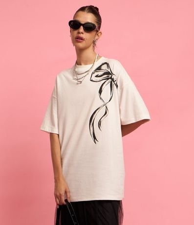 Remera Oversized en Algodón con Estampa de Lazo 4