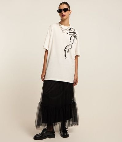 Remera Oversized en Algodón con Estampa de Lazo 2