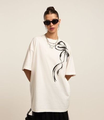 Remera Oversized en Algodón con Estampa de Lazo 3