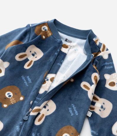 Mono Infantil en Plush con Osos y Conejos - Talle 0 a 24 meses 7