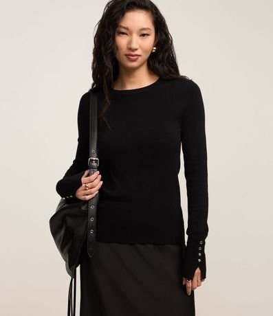 Suéter en Punto con Botones en el Puño 2