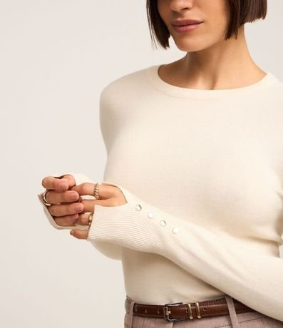 Suéter en Punto con Botones en el Puño 3