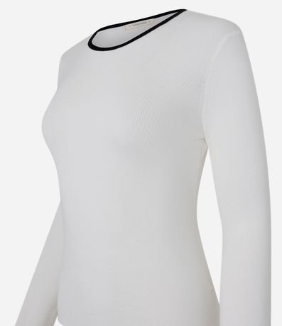 Suéter Regular en Punto con Viés Contrastantes 6