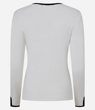 Suéter Regular en Punto con Viés Contrastantes 7