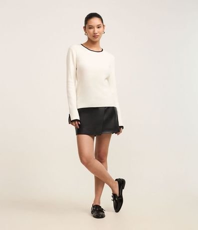 Suéter Regular en Punto con Viés Contrastantes 2