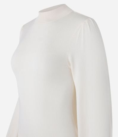 Suéter en Punto con Cuello Alto y Manga Abullonada 6