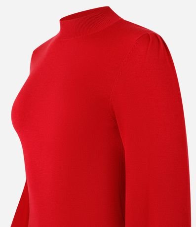 Suéter en Punto con Cuello alto y Manga Abullonada 7